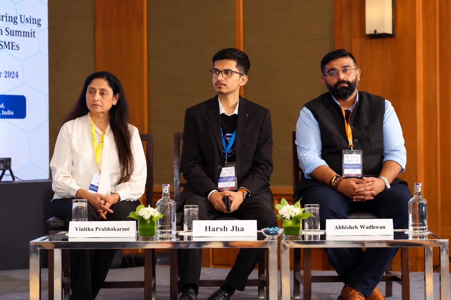 Vinitha Prabhakarani, Harsh Jha and Abhishek Wadhwan on the panel