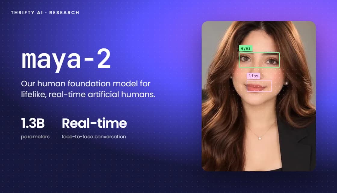 Maya-2, Thrifty AI's 14B-parameter human foundation model